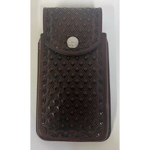 Western Cowhide Leather Western Phone Holder Grips From The Belt Color Brown